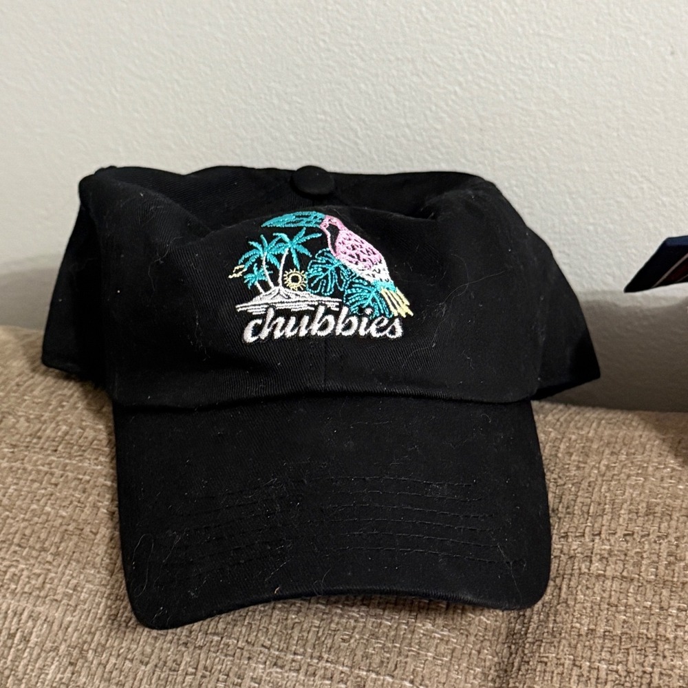 Chubbies Hat Toucan Tropical Embroidery OS Black Excellent Adjustable Dad Cap